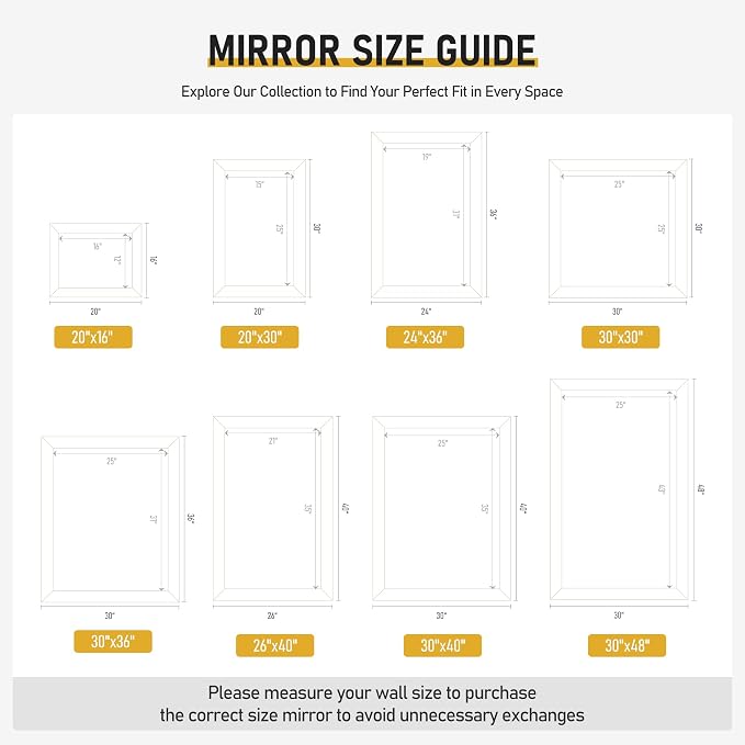 CULER White Wall Mirror for Bathroom,Rectangle 30 x 30 inch Vanity Mirrors | Hanging Square Rustic Mirror for Living Room,Bedroom,Entryway