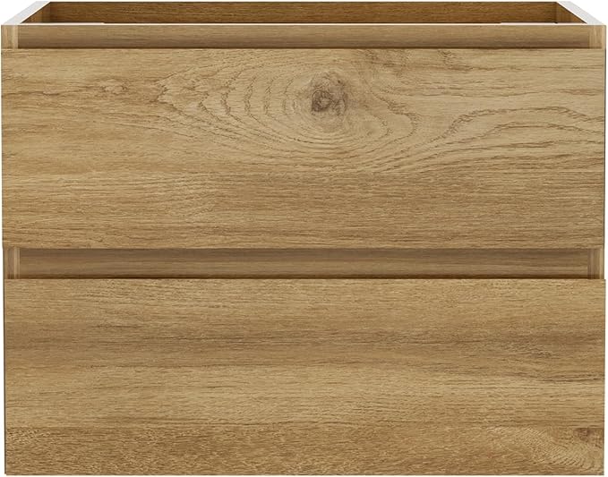 Floating Bathroom Vanity Without Sink Wall Mounted Cabinet with 2 Soft-Close Drawers and Doors, Moisture-Resistant MDF,Large Storage for Small Space(24")