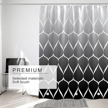 Black Shower Curtain Liner, 4G PEVA Shower Liner, Plastic Peva Waterproof Shower Curtains, 72x72 inch with Grommet Holes 3 Magnetic Weights