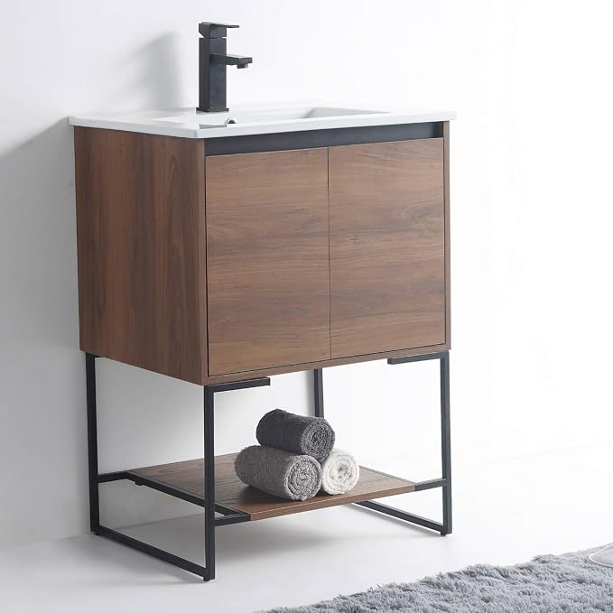 24" Inch Bathroom Vanity and Sink, Knob Free Design - Urbania Collection