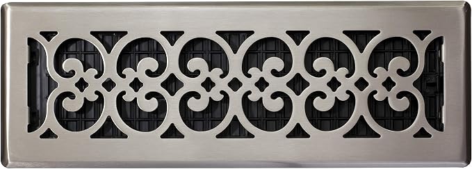 Decor Grates SPH414-NKL Floor Register, 4x14, Brushed Nickel Finish