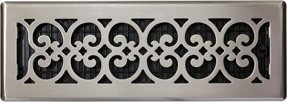 Decor Grates SPH414-NKL Floor Register, 4x14, Brushed Nickel Finish