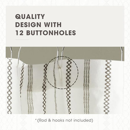 INK+IVY Imani Tufted Chenille 100% Cotton Shower Curtains Machine Washable, Modern Home Bathroom Décor Bathtub Privacy Screen, 72" x 72", Ivory | Machine Washable, Boho Tufted Chenille Modern Home Bathroom Decor, Bathtub Privacy Screen, OEKO-TEX Certified