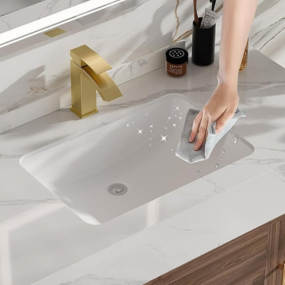 homary 39.4" Bathroom Vanity with Sink-Modern Bathroom Floating Vanity with Sintered Stone Countertop and 2 Drawers 2 Storage Cabinets, Undercounter Ceramic Sink, Walnut