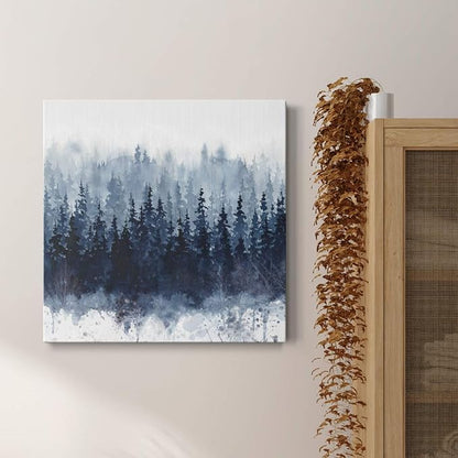 Renditions Gallery Indigo Forest Wall Art, Premium Gallery Wrapped Canvas Decor, Ready to Hang, 10 in H x 10 in W, Made in America Print