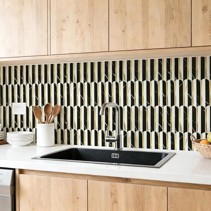 Art3d Arrowhead Design Peel and Stick Backsplash, 10-Pack, Black & White | 12 x 12 Inch, Thickened Design, Heavy-Duty, Stain-Resistant, Durable, for Kitchen, Living Areas, Ideal for New Home Buyers