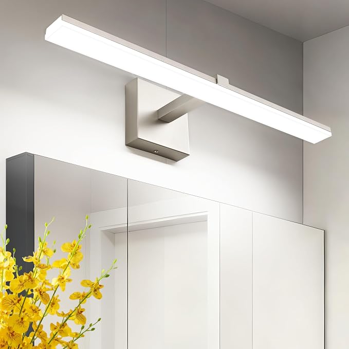 24 Inch Vanity Lights for Bathroom Brushed Nickel Over Cabinet Arm Wide LED Bar 18W 1440lm 6000K