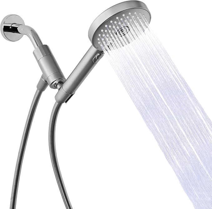 sproos! - Handheld Showerhead, High Pressure Performance, Moonlight | Metallics - Easy DIY Installation - Renter Friendly - 3 Spray Functions with Pause - Extra Long 70 Inch Flexible Hose