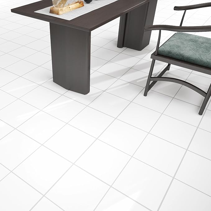 Lareko 60Sq.Ft White Marble Peel and Stick Vinyl Floor Tiles,20 Tiles - 12" x 12",Waterfproof and Self Adhesive Vinyl Sticker Tiles,Laminate Flooring for for Kichen,Bathroom,Dining Room(White)