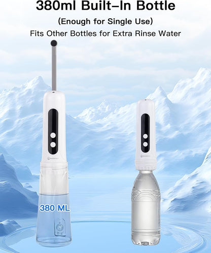 Portable Bidet for Travel, 800mAh Electric Handheld Bidet with 380ml Bottle | Rechargeable Handheld Bidet Sprayer, Peri Bottle for Women & Men, Works with Warm Water, Personal Hygiene Care