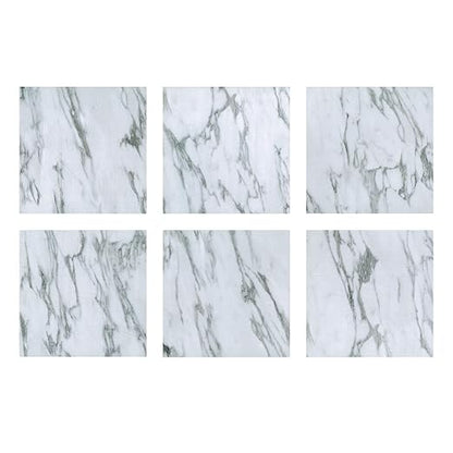 FloorPops FP3329 Opaline Peel Stick Floor Tiles, White & Off-White (Pack of 2)