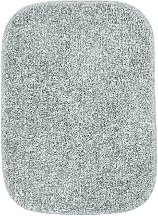 Garland Rug Traditional Nylon Washable Platinum Gray 2 Bath Rugs (21" X 34", 22" X 60") - Soft, Absorbent, and Stylish for Your Bathroom