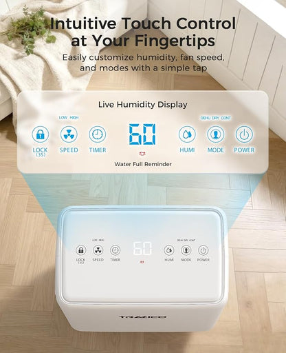 30 Pint Dehumidifier for Basement with Drain Hose Up to 2000 Sq.ft | Quiet Dehumidifiers for Home Large Room Bedroom Bathroom RV, Smart Humidity Control, 3 Modes, 24H Timer, Auto Defrost
