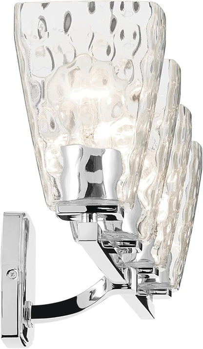 Kichler Marant 33.25" 4-Light Vanity Light with Clear Water Glass in Chrome, for Bathroom, Powder Room, Over a Mirror, (33.25" W x 9.5" H), 55217CHWTR