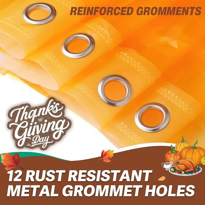 Ga-Geetopia Orange EVA 3D Water Cube Plastic Shower Curtain Liner - 72" x 72" Bathroom Shower Showroom Curtain Liner with Rustproof Metal Gromments and Weighted Magnet