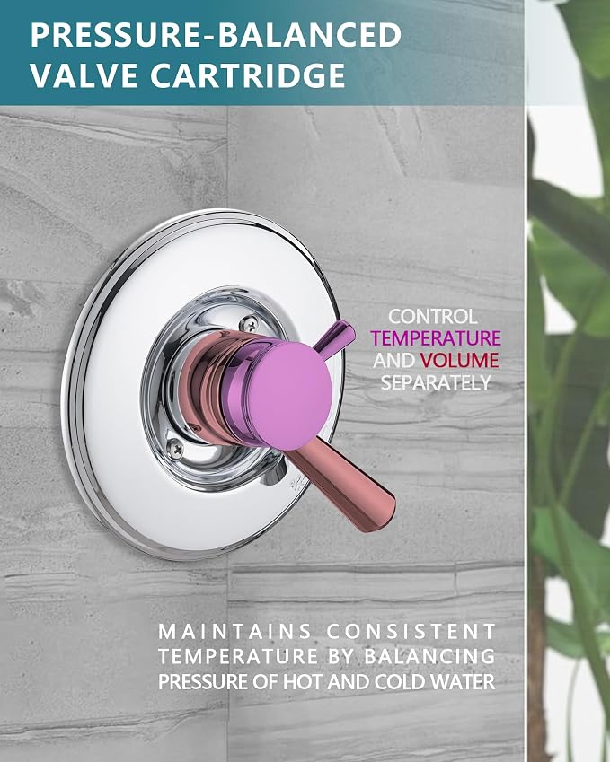 Shower Trim Kit Compatible with Delta 17& 1700 Series, Shower Cover Plate with Handle, Chrome(Valve& Catridge Not Inclued)