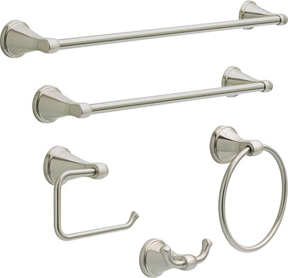 Delta Faucet Becker (1-Pack) Toilet Paper Holder, SpotShield Brushed Nickel, Wall Mounted Euro Hook Design BCK50-DN