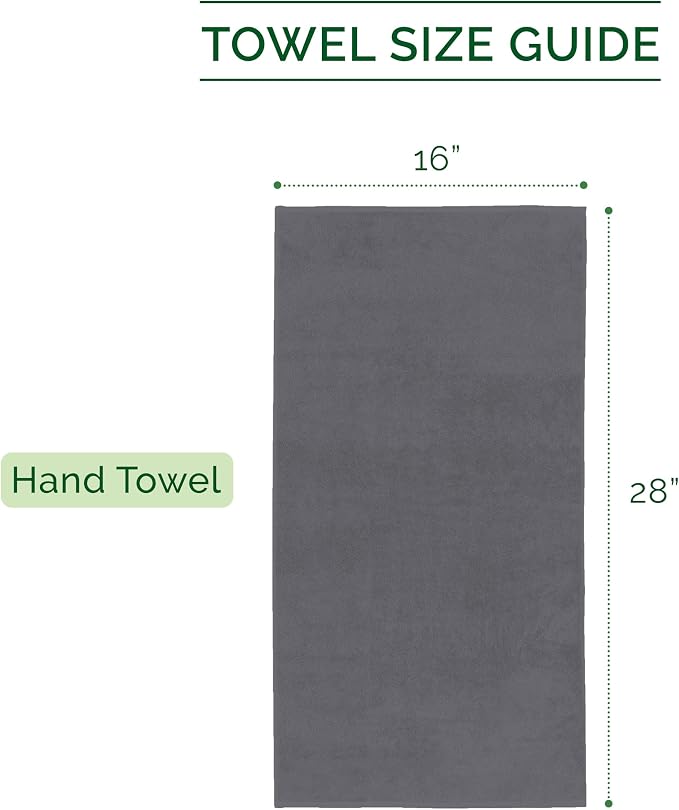 Elegant Comfort Luxury 100% Turkish Cotton Corduroy Ribbed 4 Pack Hand Towel Set 16 x 28 Inch - Absorbent, Super Soft, Quick Dry, Premium Towels for Bathroom, Gym, Spa and Hotel Use, Gray
