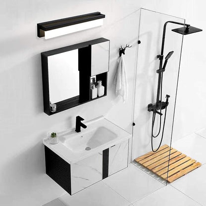 LED Bathroom Vanity Light Fixture Over Mirror 24.4 inch Modern Rectangle Black Matte Metal Lighting Bar 4000K Daylight Wall Sconce (Black)