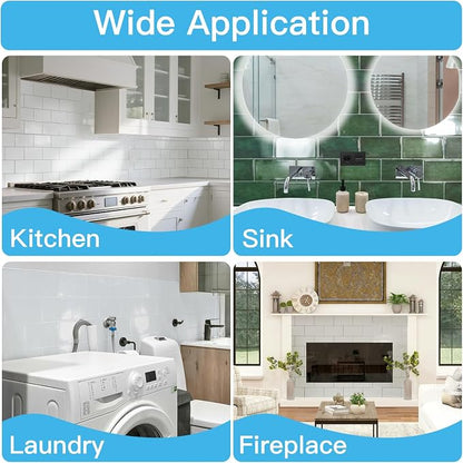 Art3d Subway Peel and Stick Backsplash, 10-Pack, Warm White with Gray Grout | 12.6 x 10.6 in, Thickened Design, Heavy-Duty, Strong Adhesive, for Kitchen, Bedroom, Countertop Decor, Ideal for Home Upgrade