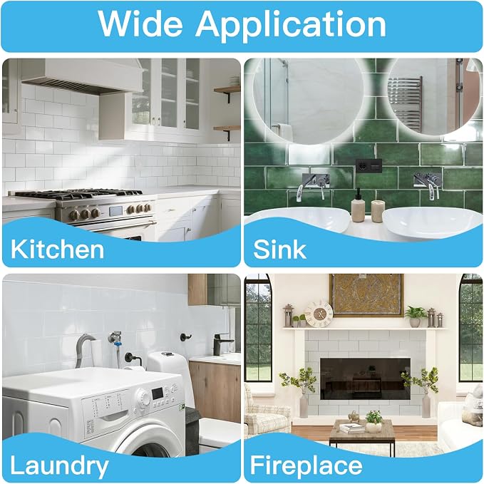 Art3d Faux Ceramic Subway Tile Peel and Stick Backsplash, 10-Pack, White | 12.6 x 10.6 in, Thickened Design, Heavy-Duty, Strong Adhesive, for Kitchen, Bedroom, Countertop Decor, Ideal for Home Upgrade
