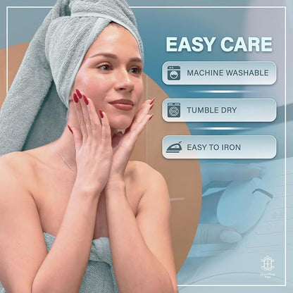 Luxe 2-Piece Bath Towel Set – Large Soft Cotton Towels, Absorbent, Durable & Skin-Friendly, Machine Washable, 27 x 54 in (Ice Blue)