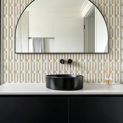 STICKGOO Peel and Stick Backsplash Tiles 12"x12", Waterproof Stick on Kitchen & Bathroom Backsplash, PVC Self Adhesive Wall Tiles for Fireplace, White/Yellow Slate (10 Sheets)