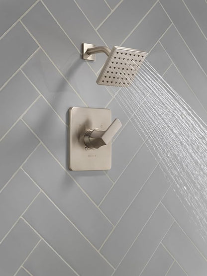 Delta Velum 14 Series Shower Faucet Set, Brushed Nickel Shower Head and Handle Set, Valve Trim Kit, Stainless T14237-SS (Valve Not Included)