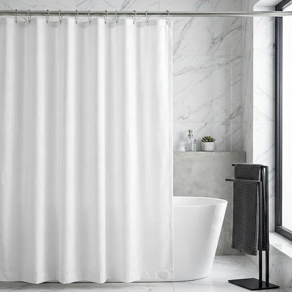 Waterproof Fabric Shower Curtain Liner, TPU Coated, PEVA-Free & Odorless, Hotel Quality, 3 Magnets, Rust-Proof Metal Grommets, Machine Washable, White, 72x72 Inch