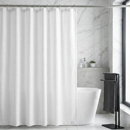 Waterproof Fabric Shower Curtain Liner, TPU Coated, PEVA-Free & Odorless, Hotel Quality, 3 Magnets, Rust-Proof Metal Grommets, Machine Washable, White, 72x96 Inch