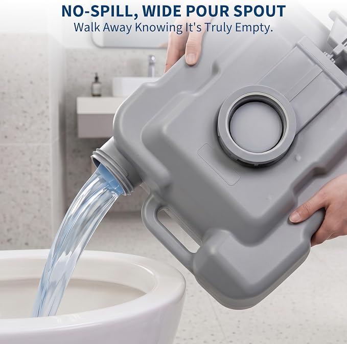 5.3 Gallon Portable Toilet for Camping, with Carry Bag & Detachable Tank, Ideal for Boat, Truck & RV Use, Gray