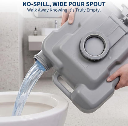 5.3 Gallon Portable Toilet for Camping, with Carry Bag & Detachable Tank, Ideal for Boat, Truck & RV Use, Gray