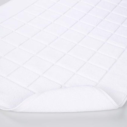 Superior 100% Cotton Bathmat Set, Bath Mats, Bathroom Decor, Shower, Bathtub Essentials, Home Accessories, Small Washable Rug, No Backing, Heavyweight, Nora Collection, Set of 2, 22" x 35", White