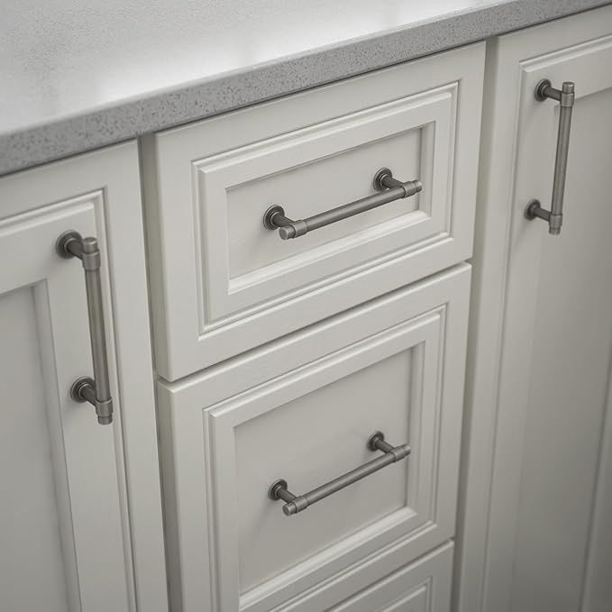 Franklin Brass Francisco (10-Pack) Cabinet Handles 4" Hole Center Vintage Pulls | Heirloom Silver Hardware Kitchen Door, Drawers, Dressers, Furniture P29617K-904-B