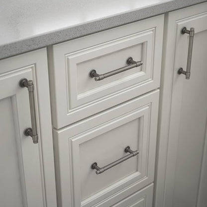 Franklin Brass Francisco (10-Pack) Cabinet Handles 4" Hole Center Vintage Pulls | Heirloom Silver Hardware Kitchen Door, Drawers, Dressers, Furniture P29617K-904-B