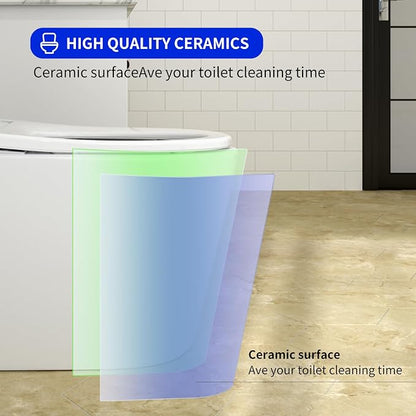 One Piece Toilet, Modern Bathroom Tankless Toilets Bowl, Updated PP Lids & Dual 1.0/1.28 GPF Foot Sensor Power Flush, 18 inch Comfort ADA Height Soft Closing Seat, 12" Rough-in, CEC Certified