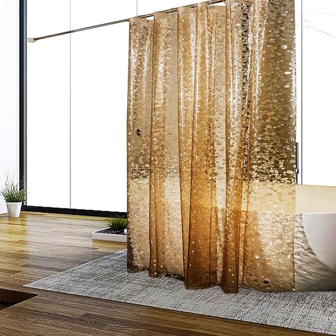 Shower Curtain Liner, 100% Waterproof EVA Shower Curtains with 3 Duty Heavy Bottom Magnets and 12 Rust Proof Grommets, 72x72 Weighted Shower Liner for Shower Stall, Bathtubs