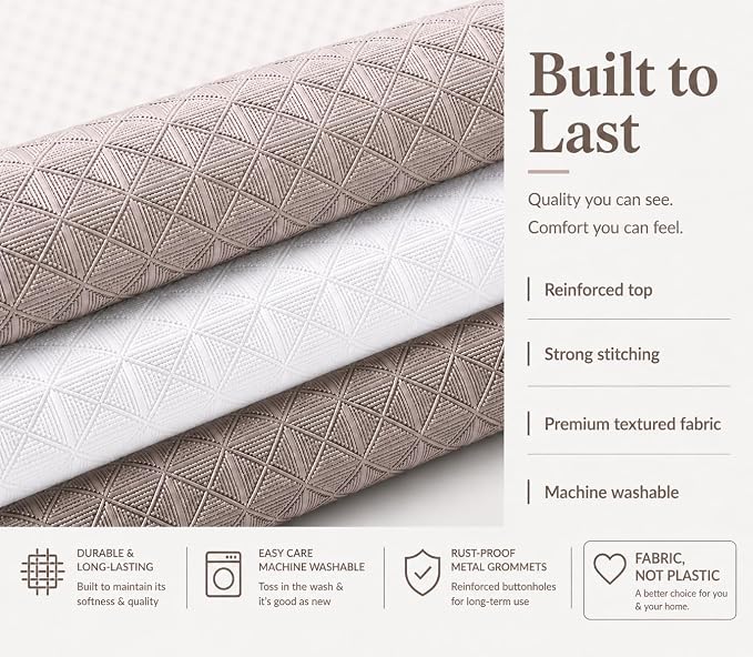 Dainty Home Waffle Weave Waterproof Shower Curtains for Bathroom Clearance, Natural Taupe 70" x 72", Clearance Shower Curtains, Bath Curtains, Shower Curtain Waterproof Fabric