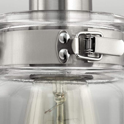 Progress Lighting P300046-009 Calhoun Collection Clear Glass Farmhouse Bath Vanity Light, 2-Light, Brushed Nickel