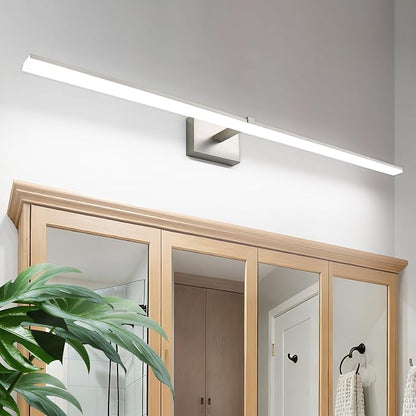 48 Inch Bathroom Vanity Lights Over Mirror Brushed Nickel Arm Over Cabinet Wide LED Bar 32W 2560lm 6000K ETL IP44