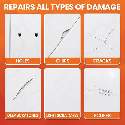 Tile Repair Kit Pure White, Floor Ceramic & Porcelain Tile Chip Repair Kit | Fast Fix Chips, Cracks, Holes & Scratches, Strong Bond Ceramic Tile Paste Filler & Tile Crack Repair On Kitchen & Bathroom