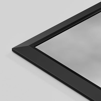 48x30 Inch Black Bathroom Mirror for Wall, Thick Metal Framed Rectangle Mirrors for Over Sink, Bedroom, Living Room, Entryway, Anti-Rust, HD Tempered Glass