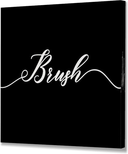 Renditions Gallery Black Brush Sign Bathroom Décor Gallery Wrapped Canvas Wall Art, 12x12,