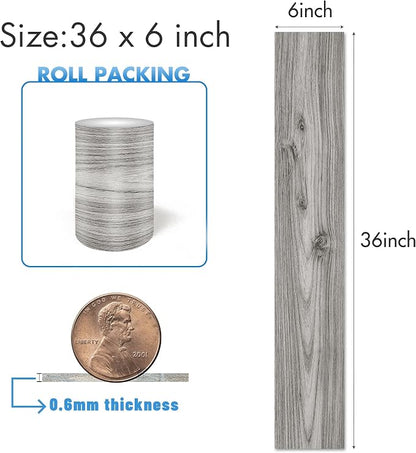 Lareko Peel and Stick Floor Tile, Waterproof Vinyl Plank Flooring | 12-Pack 18 Sq.Ft Self-Adhesive Laminate Vinyl Tiles,Realistic Wood Grain for DIY Bathroom, Laundry Room & Rental Upgrades