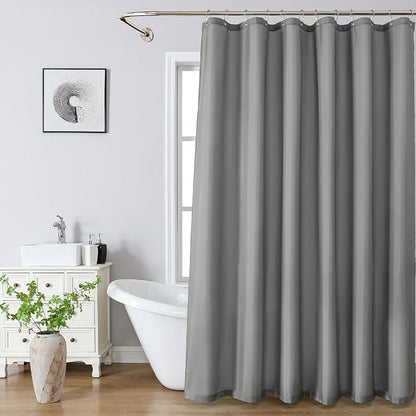 eachope Long Waterproof Fabric Shower Curtain Liner,72x78 Inch Grey | 3 Heavy-Duty Magnets,Machine Washable,Durable Rustproof Grommets,Hotel Quality,Easy Care,Secure Fit for Bathroom