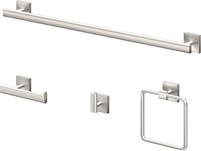 Gatco 4075 Elevate Single Robe Hook, Wall Mounted Hook for Bathroom Towels & Robes, Satin Nickel