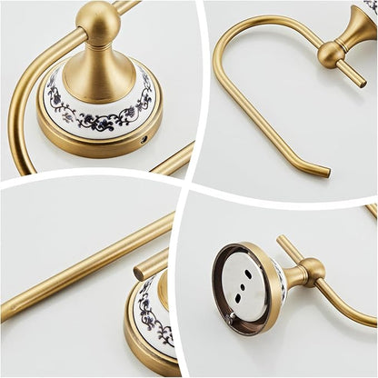 Toilet Paper Holder, Bathroom & Kitchen Toilet Tissue Roll Holder | Zinc Alloy Antique Brass Open-Arm Screw-In Wall-Mounted Towel Holder, Bathroom Hardware Accessory YIGUANXIN