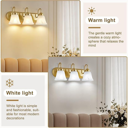 Bathroom Light Fixtures Over Mirror - 3 Light Bathroom Vintage Lighting Fixtures Wall Lamp Easy Install Vanity Lights Not Included Bulb Apply for Mirror Living Room Cabinet Bedroom