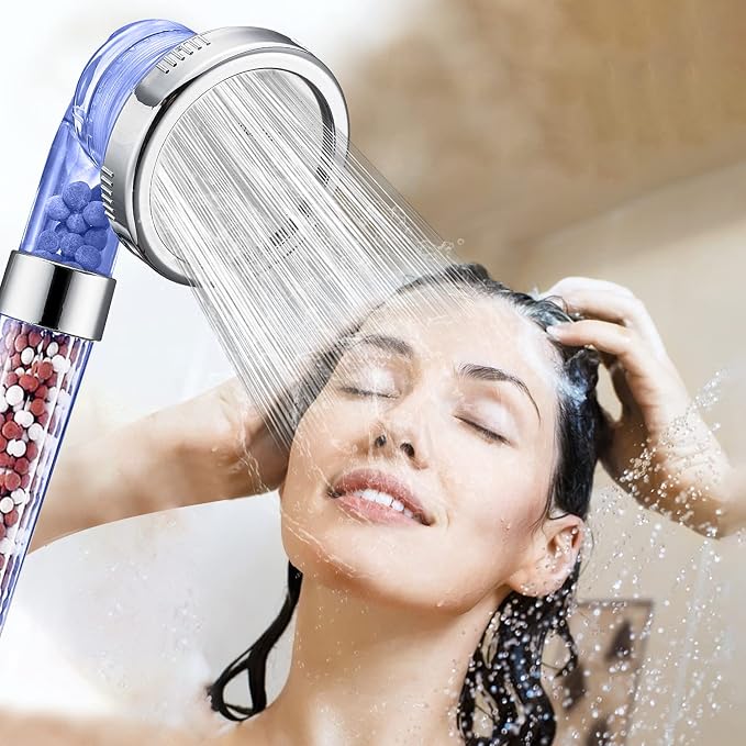 Nosame Shower Head with Hose Holder, Filter Filtration High Pressure | Filter Filtration High Pressure Water Saving 3 Mode Function Spray Handheld Showerheads 1.6 GPM for Dry Hair & Skin SPA
