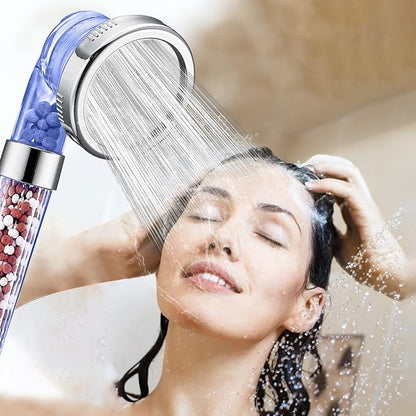 Nosame Shower Head with Hose Holder, Filter Filtration High Pressure | Filter Filtration High Pressure Water Saving 3 Mode Function Spray Handheld Showerheads 1.6 GPM for Dry Hair & Skin SPA